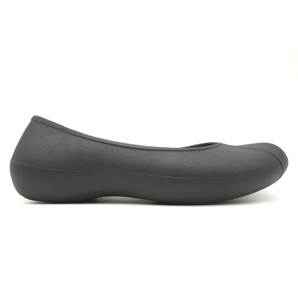 Crocs Dual Comfort Black Faux Fur Foot Bed Slip On Flats Shoes Women's 6